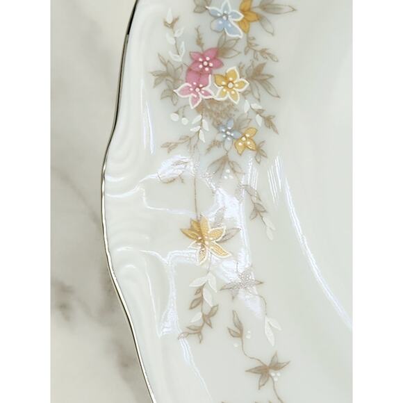 Johann Haviland Floral Splendor Bread Plate 6 1/4" Silver Trim 80s Germany x4 - Picture 8 of 15